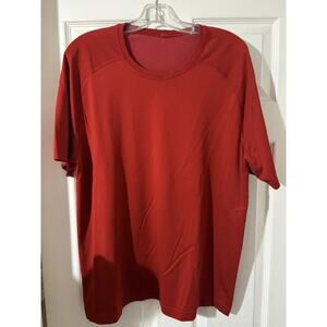 Lululemon Mens Red Athletic Performance Short Sleeve Shirt Sz XL